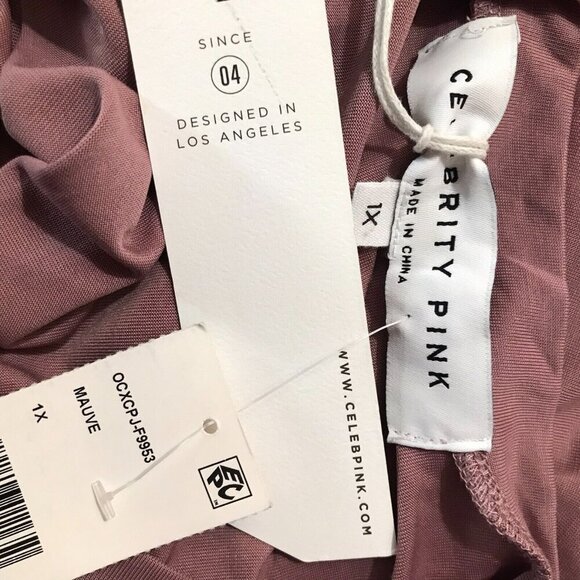 Celebrity Pink Plus Size High-Low Tunic in Mauve NWT 1X - Picture 5 of 8